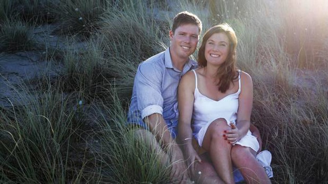 Josh Tingey and fiance Bex Wotton, pictured after their engagement, shortly before Tingey's death while paragliding at Mount Maunganui. Photo / Supplied