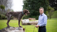 Dog behaviour specialist Flip Calkoen with student Beau, a German shorthaired pointer. (Photo / Dean Purcell)