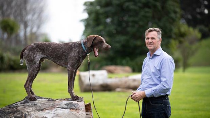 Dog behaviour specialist Flip Calkoen with student Beau, a German shorthaired pointer. (Photo / Dean Purcell)