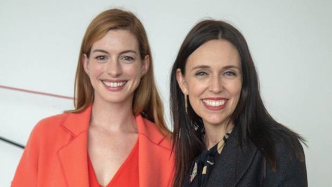 Anne Hathaway had requested the meeting with Jacinda Ardern. (Photo / Supplied)