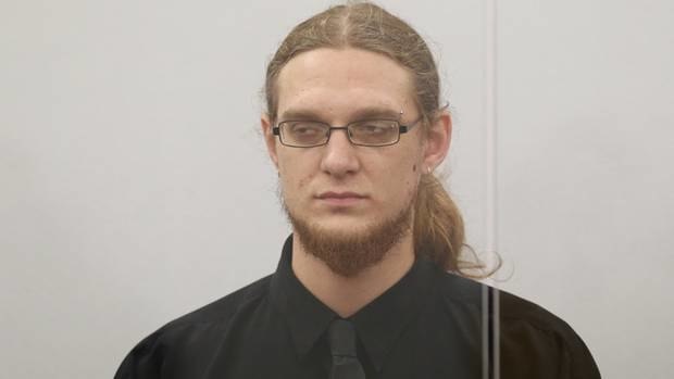 Joshua Putaone Williams in the dock during his sentencing at the Wellington District Court. (Photo / Mark Mitchell)