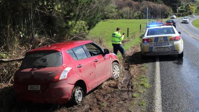 The 82-year-old's stolen Suzuki Swift was recovered after a 30km chase which ended in a crash north of Mangamuka township. Photo / Peter de Graaf