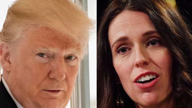 President Donald Trump and Prime Minister Jacinda Ardern. Photo / AP