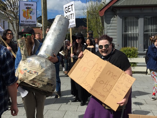Some of the protestors at the march today. (Photo / Newstalk ZB)