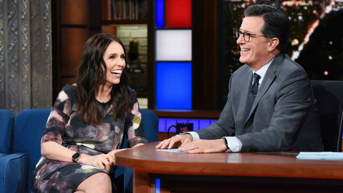 Jacinda Ardern showed a deft sense of humour on the Late Show with Stephen Colbert. Photo / Supplied