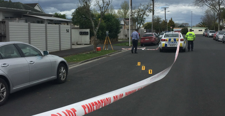 The woman was found with critical injuries on Charlemont St, Hamilton on Saturday. (Photo / Belinda Feek)