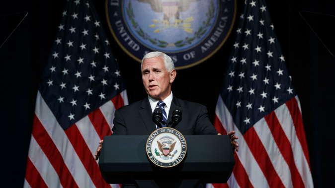 Pence said Beijing's actions add up to a simple message: "China wants a different American president." Photo / AP