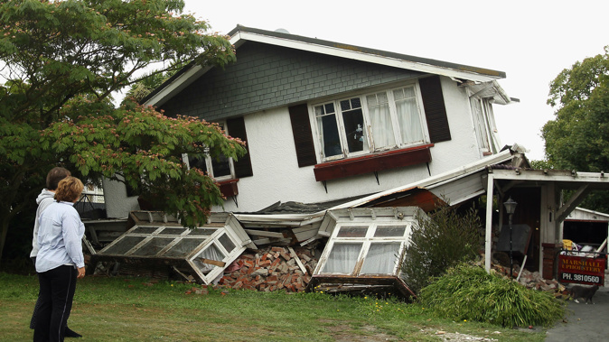 An earthquake damaged house in Christchurch. Photo / Getty Images