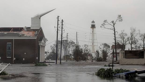 The First Baptist Church of Port St Joe, Florida, was significantly damaged. Photo / AP