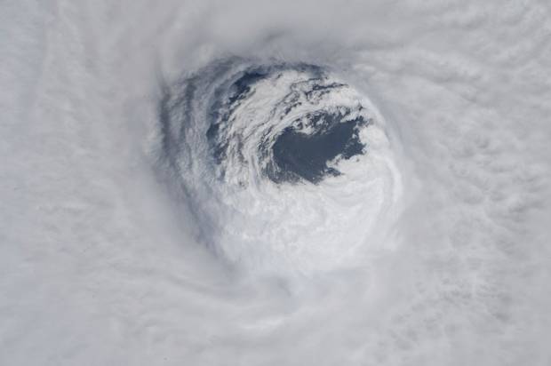 This photo made available by NASA shows the eye of Hurricane Michael, as seen from the International Space Station on Wednesday, October 10. Photo / AP