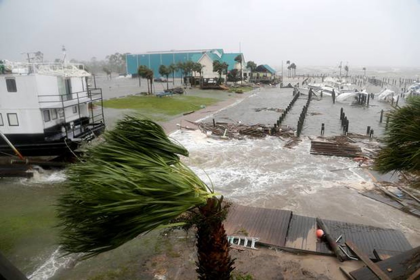 Boats lay sunk and damaged at the Port St. Joe Marina, Florida. Photo / AP