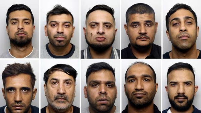 This undated handout photo provided by West Yorkshire Police shows 10 members of the Huddersfield gang. Photo / via AP