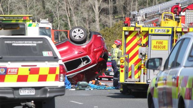 Two people have died in a two-car crash that has blocked State Highway 1 in Northland. (Photo / Jonty Hare)