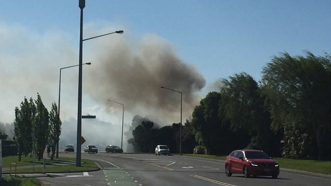 The fire broke out shortly after 4PM. (Photo / Newstalk ZB)