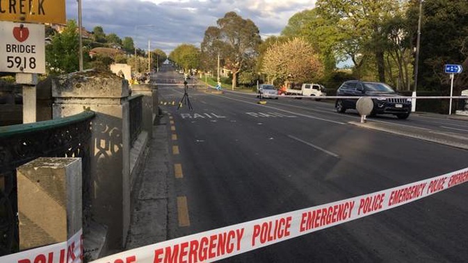 Severn St is closed to traffic this morning following the fatal hit and run last night. Photo / Otago Daily Times