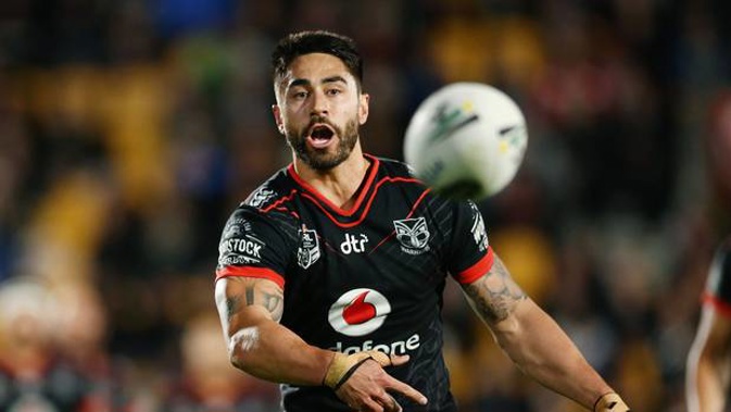 Shaun Johnson of the Warriors in action during the round 24 NRL match between the New Zealand Warriors and the Penrith Panthers. Photo / Photosport.co.nz