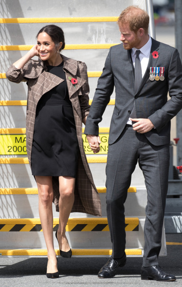 Prince Harry, Duke of Sussex and Meghan, Duchess of Sussex arrive at Wellington airport on October 28 2018 in Wellington New Zealand. Photo / Getty Images