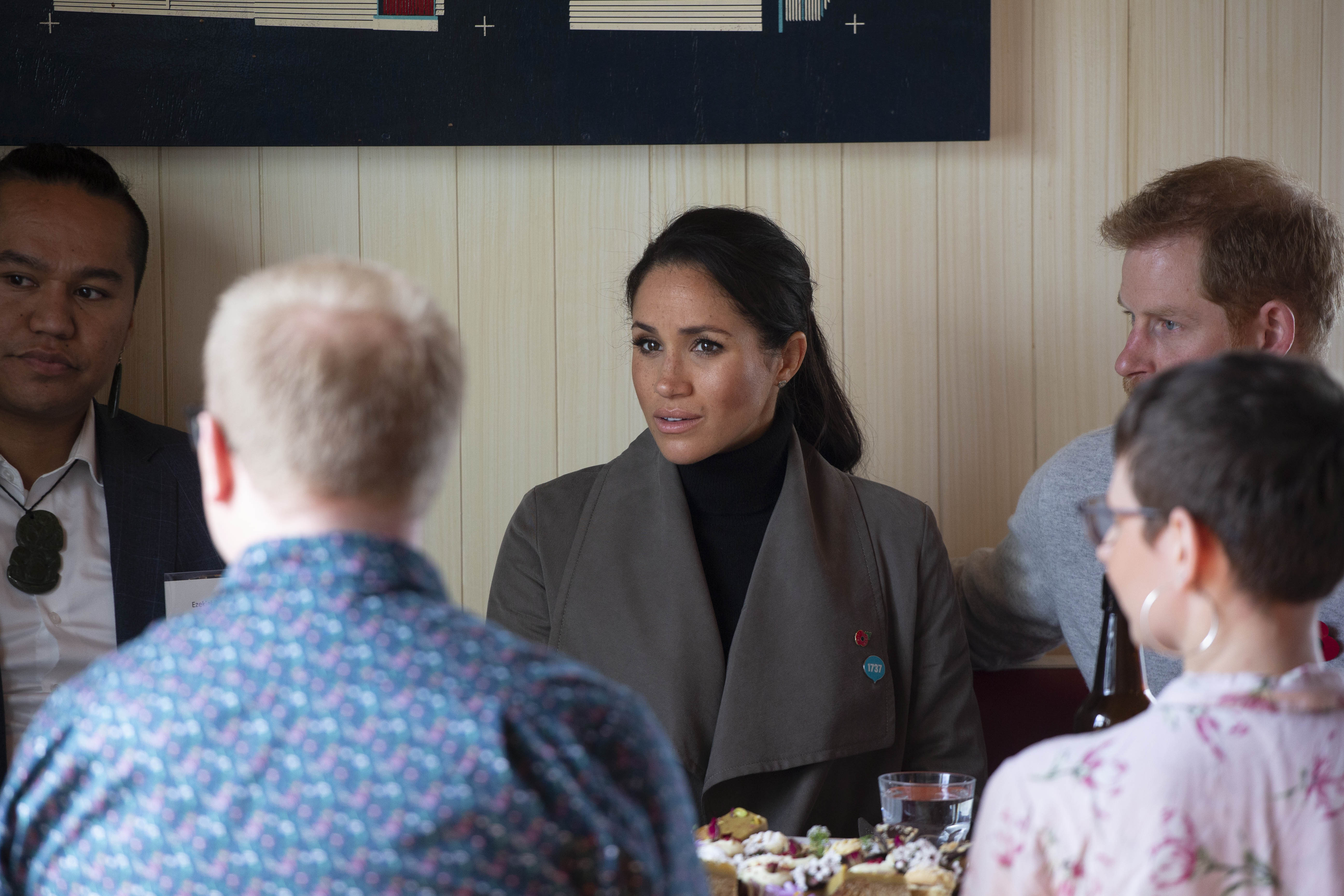Meghan, Duchess of Sussex and Prince Harry, Duke of Sussex meet people during a visit to Marenui Cafe on October 29, 2018 in Wellington, New Zealand. Photo / Getty Images