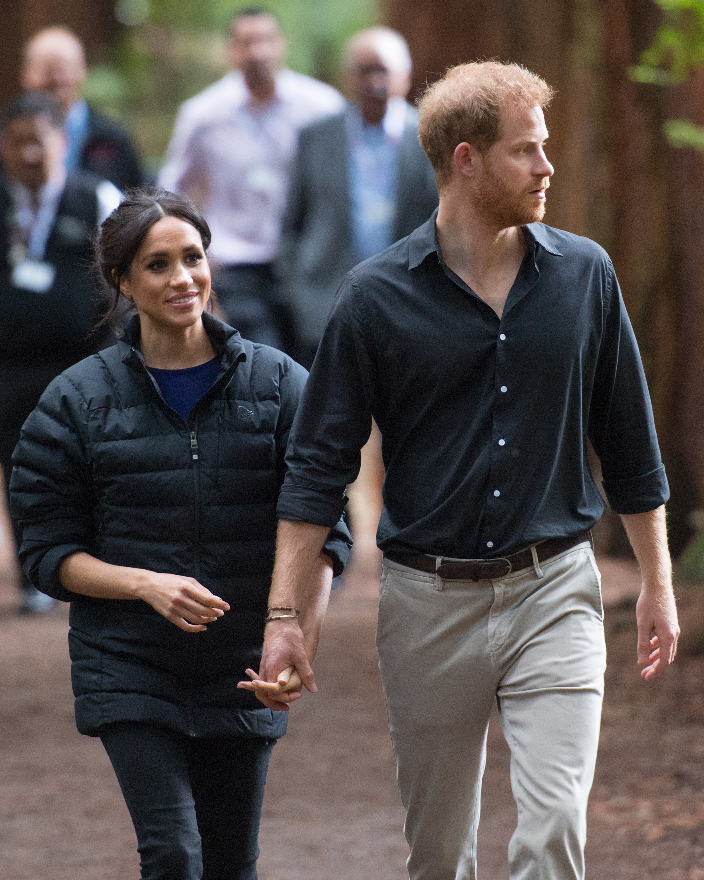 Prince Harry, Duke of Sussex and Meghan, Duchess of Sussex visit Redwoods Tree Walk on October 31, 2018 in Rotorua, New Zealand. Photo / Getty Images