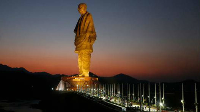 The Statue of Unity is 30 metres higher than China's Spring Temple Buddha, previously the tallest statue in the world. (Photo / AP)
