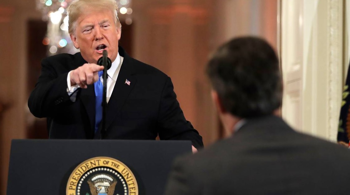 President Trump and CNN's Jim Acosta have battled with each other for over a year. Photo / AP