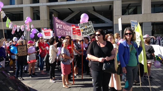 Midwives march on Parliament. Photo / Newstalk ZB