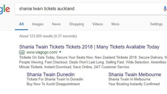 Search Google for concert tickets to any high profile act or sports event, and often a Google Ad for Viagogo will top the results.