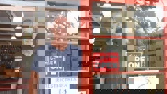 Fabian Prioux, owner of Abbey Road Burgers, Bar & Cafe, banned kids under 12 from eating at his restaurant. Photo / Nelson Weekly