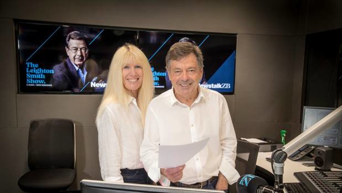 Radio producer, Carolyn Leaney and husband, Newstalk ZB host Leighton Smith, who has retired after 35 years on air. Photo / Michael Craig