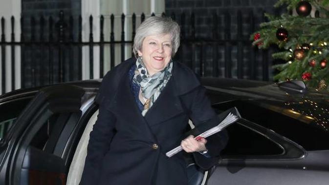 British Prime Minister Theresa May arrives at 10 Downing Street. 