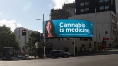 The nation's first cannabis billboard has a message some may find confronting. (Photo / Supplied)