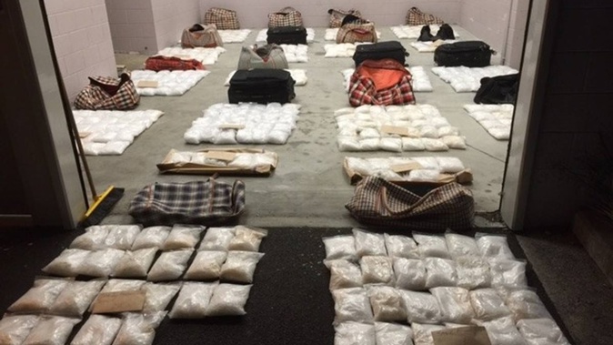 The men are three of eight involved in bringing the drugs in from 12km offshore after launching a boat off Ahipara on June 11, returning about 1am with 501kg of meth in 20kg bags.