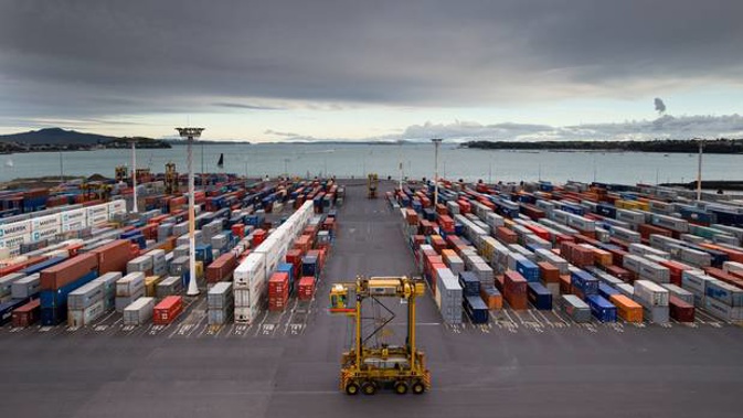 Economic activity: Fergusson container terminal at the Ports of Auckland. New Zealand Herald Photograph