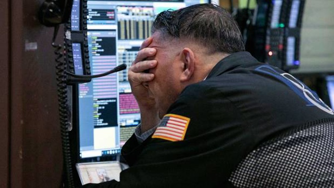 The Dow Jones industrial average lost 415 points, or 1.8 per cent, while the S&P 500-stock index fell 2.1 per cent and the tech-laden Nasdaq was off 3 per cent. Photo / AP