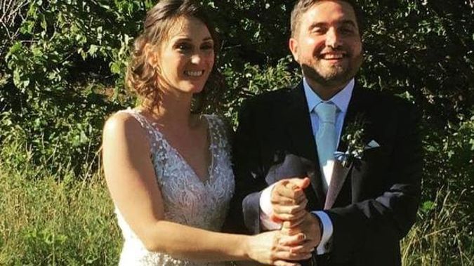 Meagan Chiuchiarelli Sebastiani and Alberto on their wedding day. Photo / Supplied