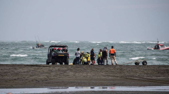 Police staff and volunteers are continuing a search of the shoreline.