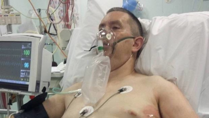 Jamie Cunningham is recovering at Southland Hospital after being attacked by a stingray at Oreti Beach. Photo / Supplied