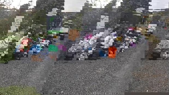 People have piled up refuse at Colville on the Coromandel Peninsula rather than paying $2 to have it squashed. (Photo / Supplied.)