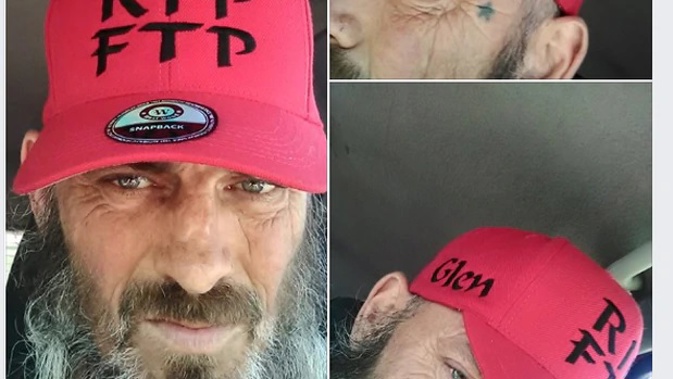 Craig Mcallister posted a photograph of his sons' names on this hat, which also has an anti-police slogan. (Photo / Facebook)