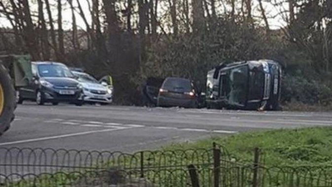 Prince Philip escaped unscathed after flipping his car on Thursday local time. (Photo / ITV)