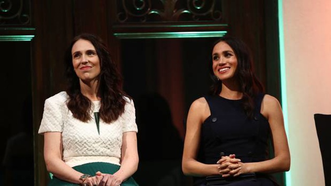 Jacinda Ardern and Meghan Markle during the couple's visit to Auckland. Photo / Getty Images
