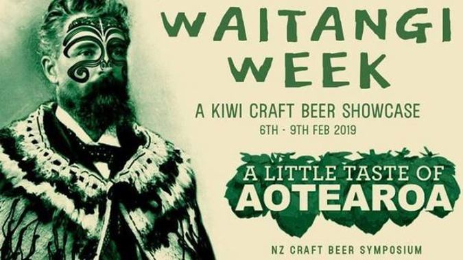 The offending image from Melbourne bar Freddie Wimpoles, featuring its namesake with a tā moko and Māori cloak. (Photo / Supplied)