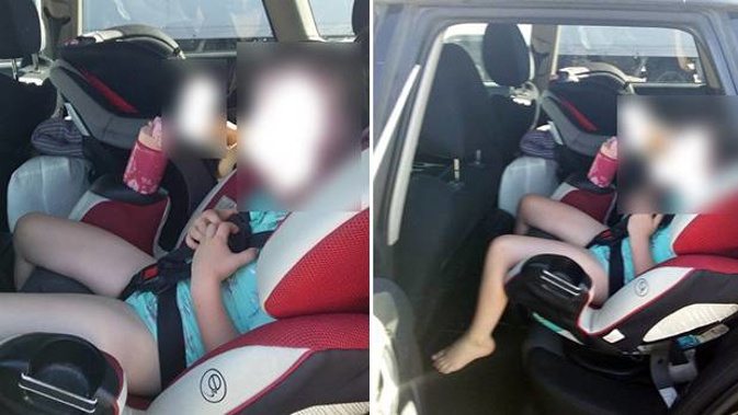 The incident happened at the Greenmeadows New World carpark, in Napier, yesterday. Photo / Supplied