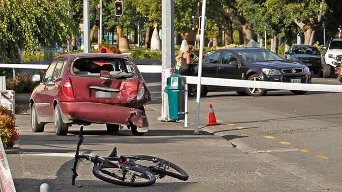 A 13-year-old boy is dead after a collision between his bike and a car in Hastings. (Photo / Duncan Brown)