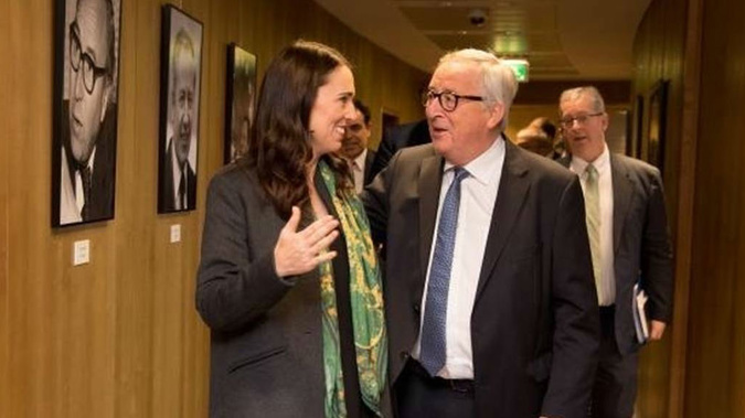 Prime Minister Jacinda Ardern with President of the European Commission Jean-Claude Juncker. 