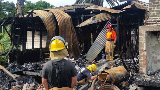 The Kawakawa Bay home was completely destroyed by the fire. Photo / Givealittle