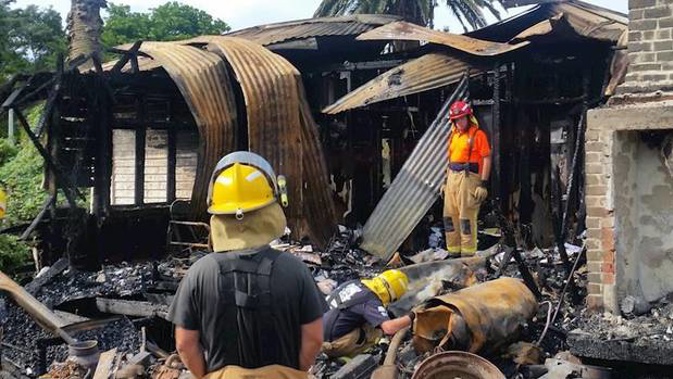 The Kawakawa Bay home was completely destroyed by the fire. Photo / Givealittle 