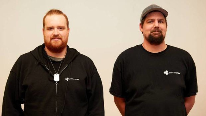 Cryptopia founders Adam Clark and Rob Dawson. Photo / Supplied