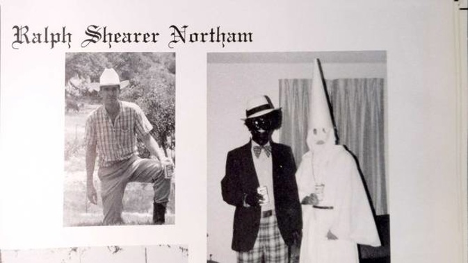 Ralph Northam's page in the 1984 yearbook of Eastern Virginia Medical School in which two people are wearing blackface and a KKK costume. (Photo / Obtained by the Washington Post)