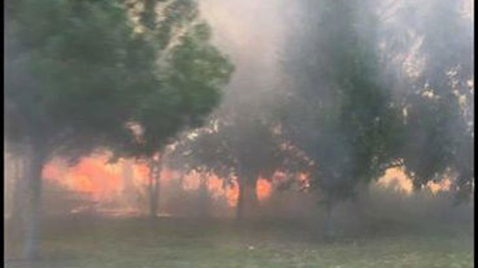 The fire is causing traffic delays in Canterbury. (Photo / Supplied)